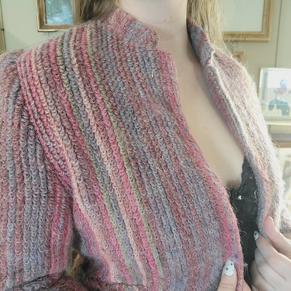 Vintage Wool Blend Cropped Jacket Muted Purple Size Medium - Picture 5 of 5